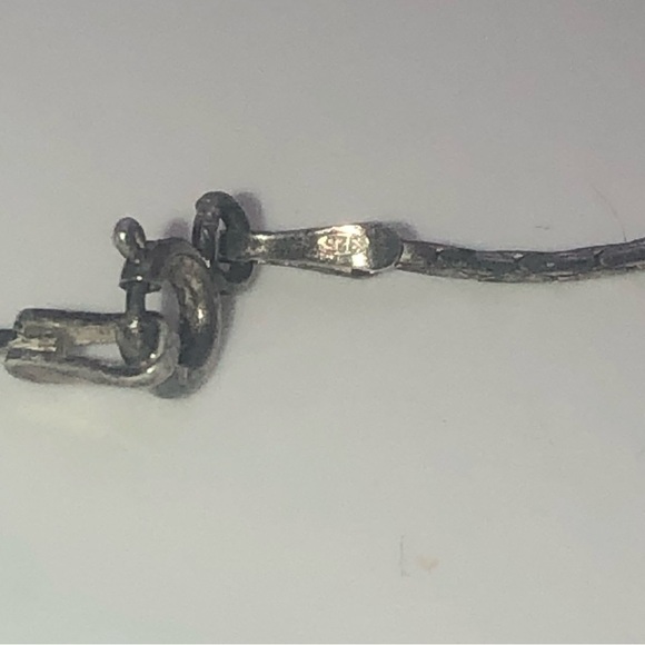 VTG Sterling & Purple Green Fluorite Crystal Stone Pendant & Chain 16” & 1.2” - Picture 7 of 9